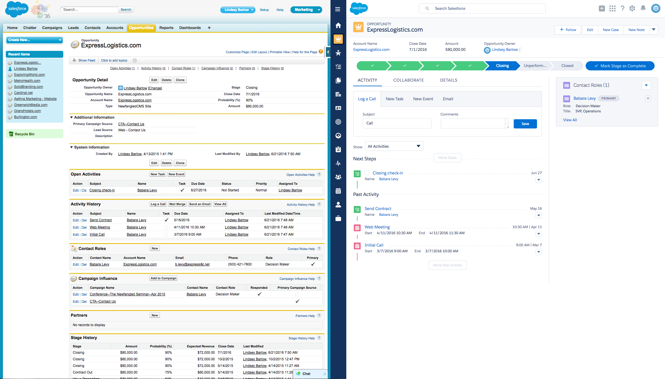 Salesforce Lightning compared to Classic
