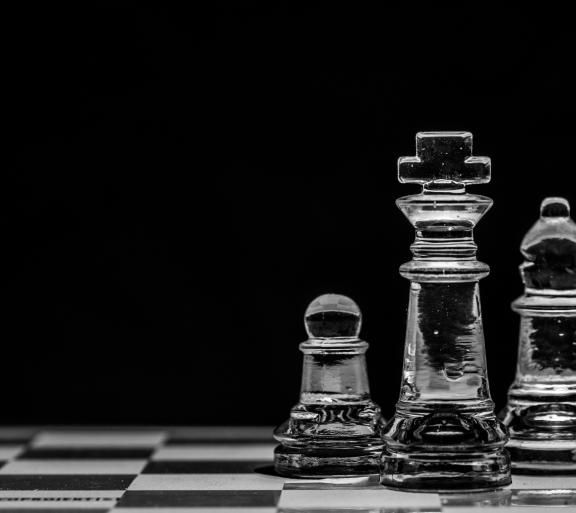 chess pieces with black background